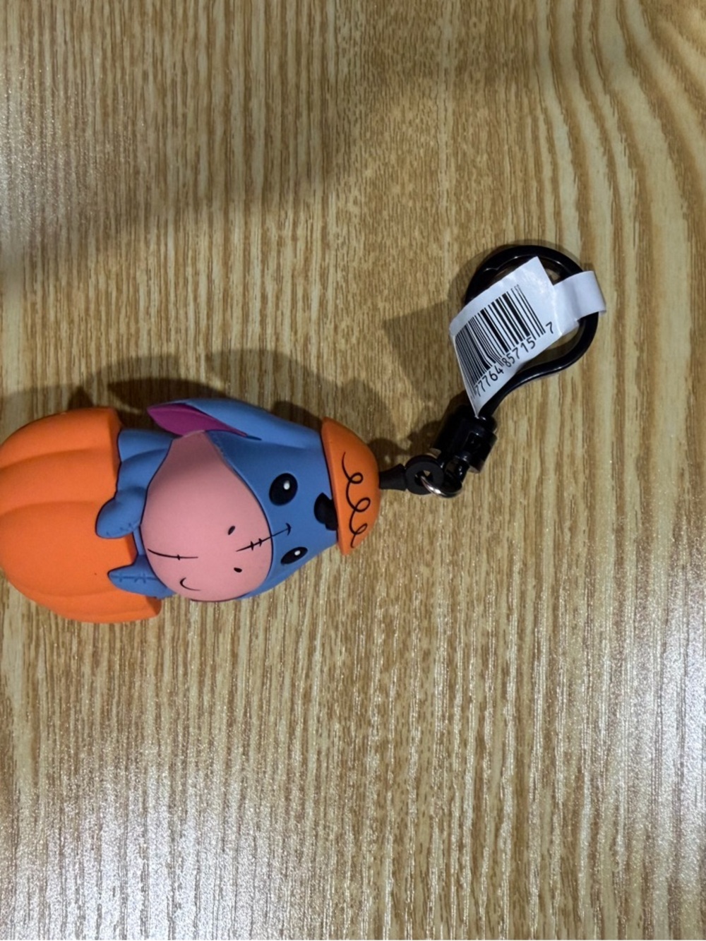 Eeyore Pumpkin Keychain - Blue & Orange